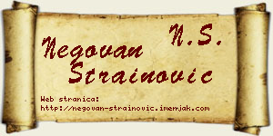 Negovan Strainović vizit kartica